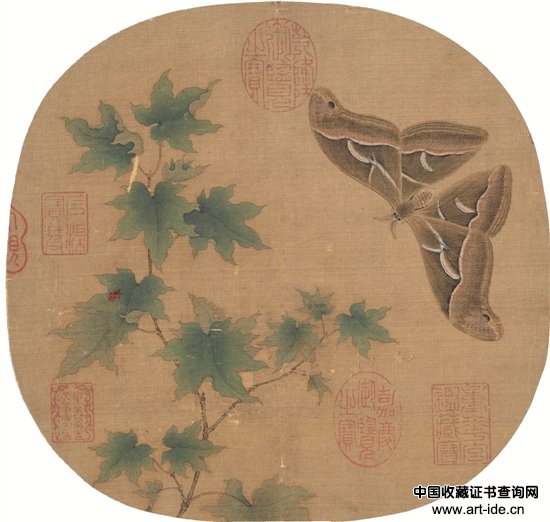 南宋 佚名 青枫巨蝶图 33×34cm
