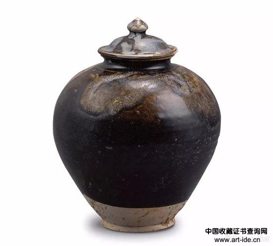 唐 鲁山窑花釉盖罐