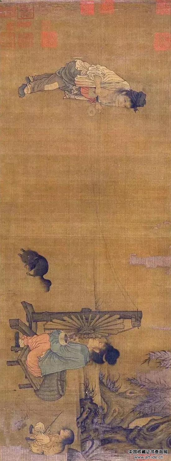 《纺车图》宋 王居正 绢本设色 北京故宫博物院藏