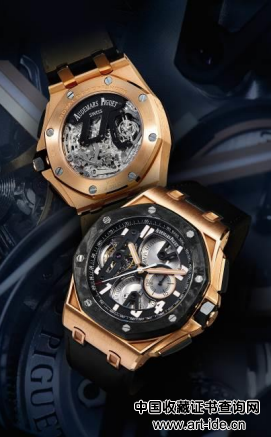 　　爱彼，“ Royal Oak Offshore”粉红金及锻碳陀飞轮计时腕表备 10 日动力储存，年份约2010；拍品编号2127；估价：800，000–1，200，000港元/103，000–154，000美元。