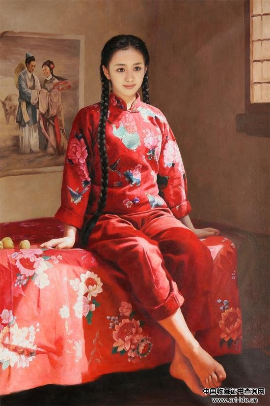七夕的传说 2016年作 李成旭 功勋艺术家 布面油画150×100cm 起拍价 RMB：20，000